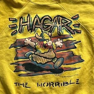 Hagar the Horrible Yellow Art Print crewneck sweater